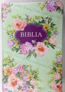 Biblie medie lux - model floral 2 - fara fermoar